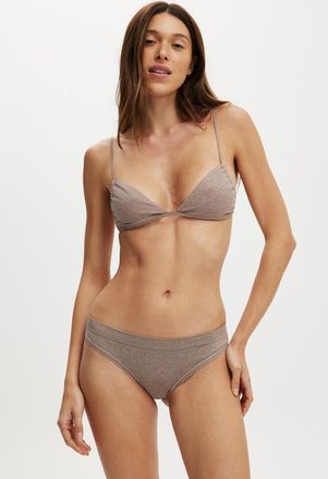 Cotton On Womens Tiny Cotton Triangle Bralette in Mocha Marle at Nordstrom, Size Xx-Small