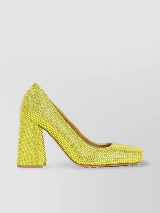 Bottega Veneta tower pumps with strass-embellished suede upper