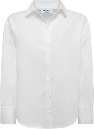 Blugirl Cotton Poplin Shirt With Lace Detail And Buttoned Cuffs