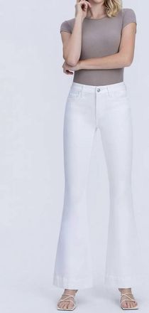 Flying Monkey Tummy Control Mid Rise Flare Jeans In White