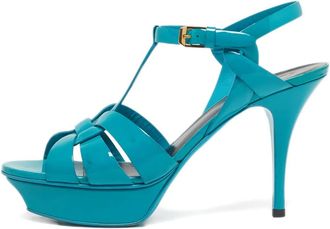 Saint Laurent Sandali Tribute con plateau - Blu