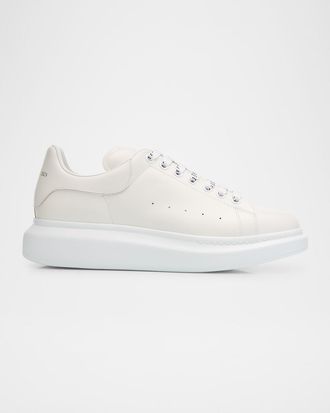 Alexander McQueen Mens Leather Oversized Sneakers