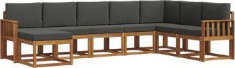 vidaXL Conjunto De Sof&aacute;s De Exterior 8 Uds. Natural Y Antracita Vidaxl