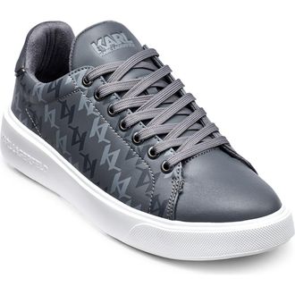 Karl Lagerfeld Side Logo Grid Low Top Sneaker in Grey at Nordstrom Rack, Size 8.5