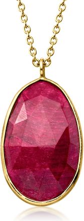 Ross-Simons Ruby Necklace in 18kt Gold Over Sterling
