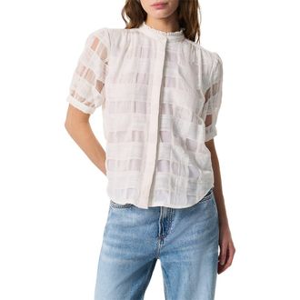 Rag & Bone Jordan Plaid Weave Button-Up Shirt in White at Nordstrom Rack, Size X-Large