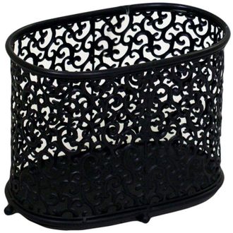 Vacchetti Vacchetti - Revistero Ovalado Rizos De Metal Negro Cm34x20h26