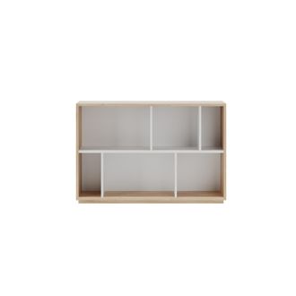 HERDASA Estanter&iacute;a Librer&iacute;a, Colecci&oacute;n Nack, Con 2 Niveles De Altura En Melamina Color Roble-blanco