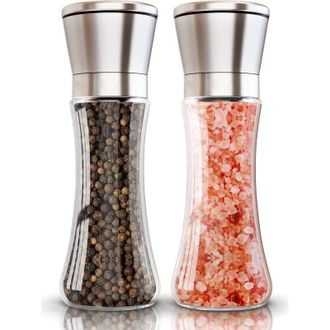 OEM Molinillo De Sal Y Pimienta, Muela Cer&aacute;mica, Molienda Gruesa Y Fina Ajustable, Salero Y Pimentero, Juego De 2 [contenido De Especias No Incluido]