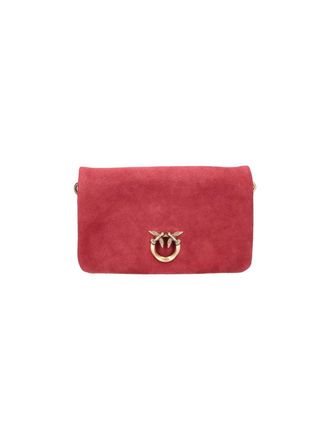 Pinko Red Click Soft Horizontal Mini Suede Handbag