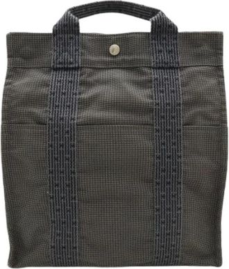 Herm&egrave;s Pre-owned Canvas Backpack Aile Line MM - Dames - Vintage Rugzakken - Grijs - ONE Size - Vintage