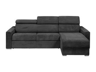 VENTE-UNIQUE.COM Sof&aacute; rinconera terciopelo gris antracita
