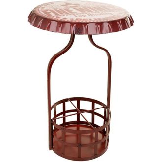 Wanderlust Deco Wanderlust Deco - Mesa Botellero De Metal Roja 42x42x60