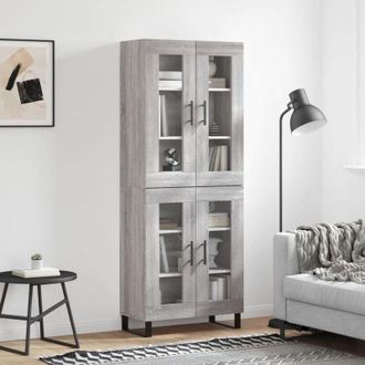 vidaXL vidaXL Credenza Grigio Sonoma 69,5x34x180 cm in Legno Multistrato