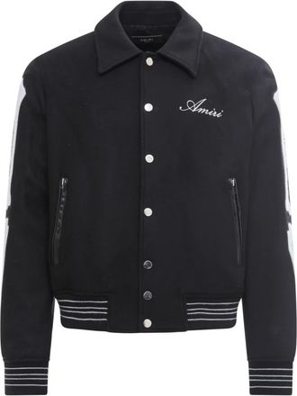 Amiri Bones Wol Bomberjack - Heren - Bomber jackets - Zwart - L - Wol - Jassen
