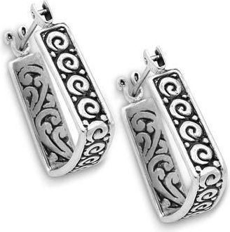 Samuel B. Sterling Silver Swirling Square Hoop Earrings at Nordstrom Rack