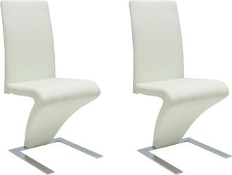 vidaXL Vidaxl - Sillas De Comedor 2 Unidades Cuero Sint&eacute;tico Blanco