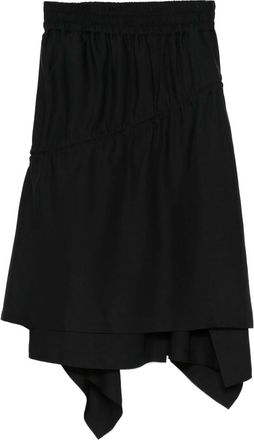 Yohji Yamamoto Twill Asymmetrical Midi Skirt