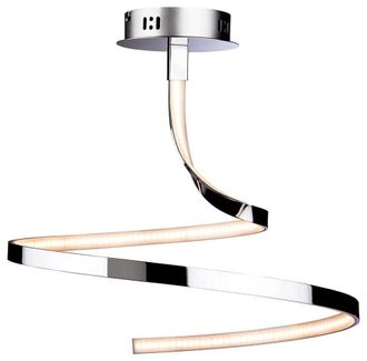 Netlighting Wave Integrated LED Semi Flush Light Chrome in Silver