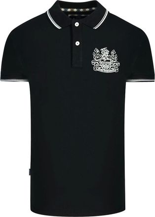 Aquascutum Mens Aquascutum Aldis Tipped Black Polo Shirt - Size: 42