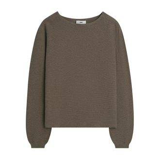 Cinque Ciellas Fijngebreide Pullover - Dames - Ronde hals truien - Bruin - S - Katoen - Truien & Vesten
