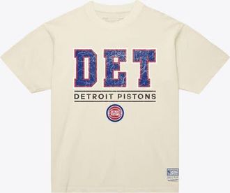 Mitchell & Ness Mens Mitchell & Ness Cream Detroit Pistons Abbrev. Arch T-Shirt at Nordstrom, Size Large