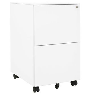 Berkfield Home Mobile File Cabinet White 39x45x67 cm Steel | Size: 39 x 45 x 67 cm