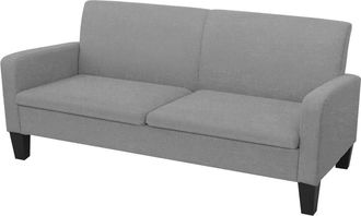 vidaXL Sof&aacute; De 3 Plazas Gris Claro 180x65x76 Cm Vidaxl