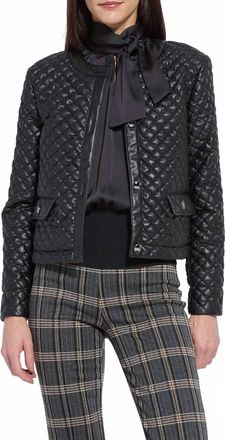 Lyss&eacute; Aurelle Quilted Vegan Leather Jacket In Black
