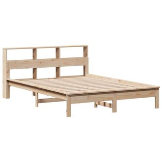 Berkfield Home Decorative Bed Frame without Mattress 140x190 cm Solid Wood Pine in Light Tan