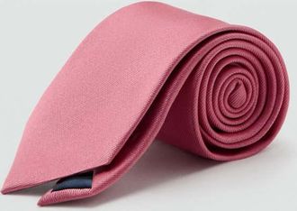 Mango Cravatta seta tinta unita rosa pastello - Uomo - Taglia unica - MANGO MAN