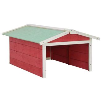 vidaXL Caseta De Cortac&eacute;sped Rob&oacute;tico Madera Abeto Rojo Y Blanco Vidaxl
