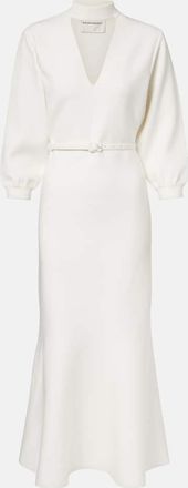 Roland Mouret Cutout knitted belted midi dress