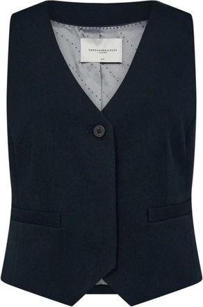 Copenhagen Muse Marine Salute Kleermakerjas - Dames - Bodywarmers - Blauw - XL - Leer - Jassen