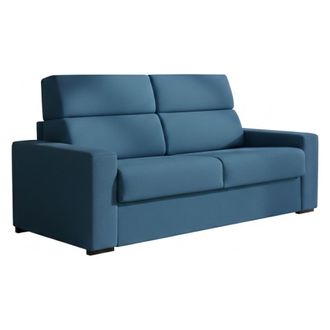 Dmora Sof&aacute; Cama 3 Plazas Quindici, Desenfundable, Con Almacenamiento Made In Italy, Lavable, 220x95 Cm Azul