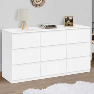 IDMarket Tomi Xxl Arc&oacute;n 9 Cajones 136 Cm Madera Blanco