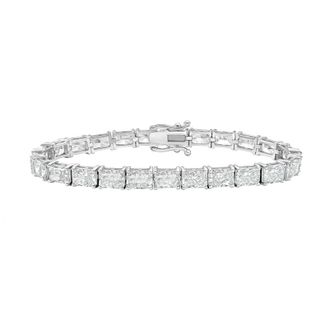 Diana M. Jewels 14kt White Gold 26.00cts Lab Grown East-West Radiant Diamond Tennis Bracelet