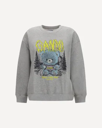 Ganni Isoli Teddy Forest Sweatshirt Female XS