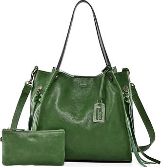 OLD TREND Daisy Leather Tote Bag in Green at Nordstrom Rack