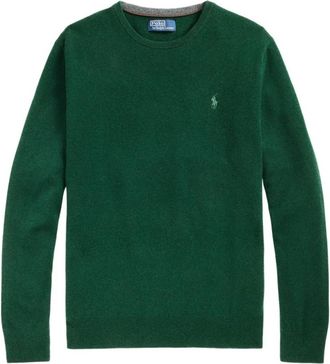 Polo Ralph Lauren Groene Wollen Trui Aw 25 - Heren - Ronde hals truien - Groen - 2XL - Wol - Truien & Vesten