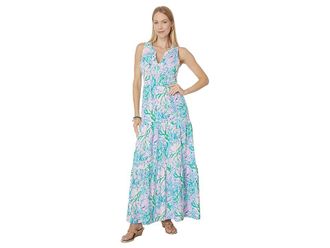 Lilly Pulitzer Sydnee Maxi Dress Womens Dress Seacret Escape : XS, Cotton