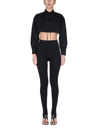 Andreadamo Pointed Collar Cropped Shirt