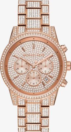 Michael Kors Bryant Pav&eacute; Rose Gold-Tone Watch