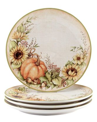 Certified International Autumn Breeze Set Of 4 Dinner Plates