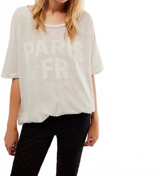 The Laundry Room Welcome To Paris Oversized Tee In Pebble Heather