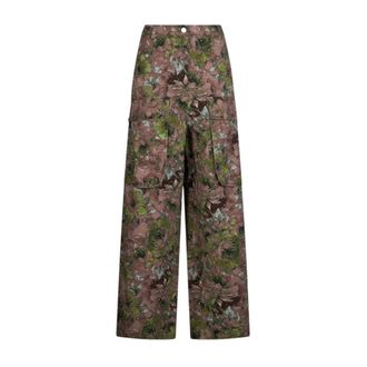 Liu Jo Wide Trousers, female, Multicolor, Size: W28 Wide Leg Cargo Trousers in Printed Cotton Drill