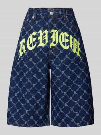 Review Baggy Jeans Shorts mit Label-Print - Jorts in Dunkelblau, Gr&ouml;&szlig;e M