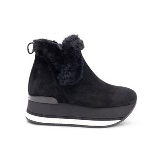 Hogan Faux Fur Trim Booties