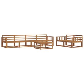 vidaXL Conjunto De Sof&aacute;s De Exterior 7 Pcs Natural Vidaxl