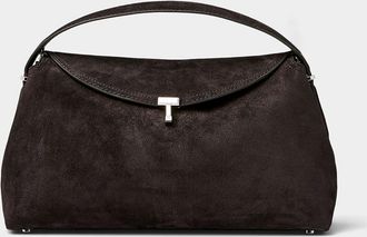 Toteme Womens T-lock suede handbag